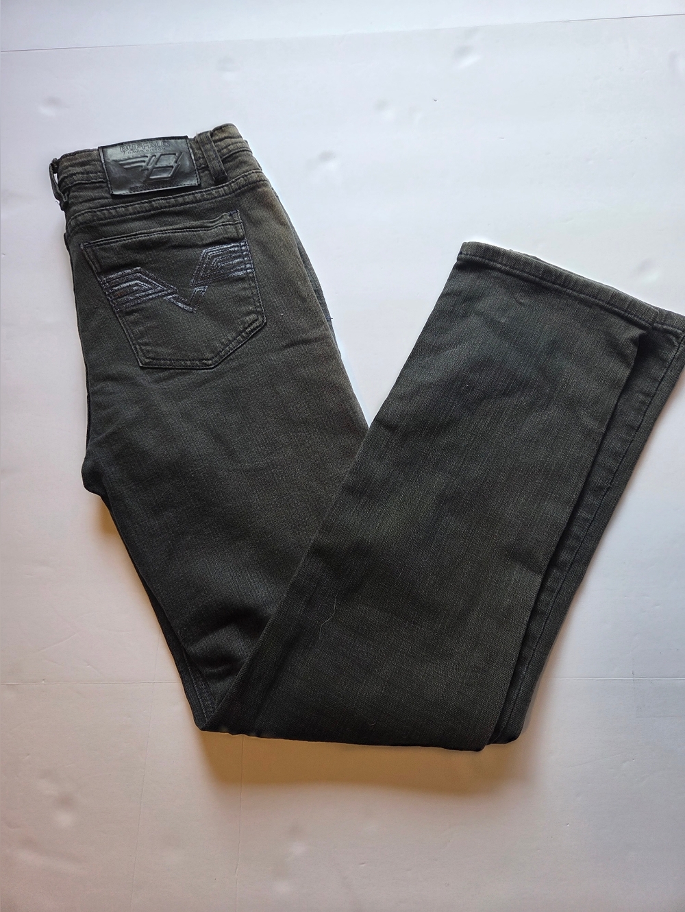 Buffalo David Bitton Distressed Black Denim Straight Leg